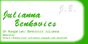 julianna benkovics business card